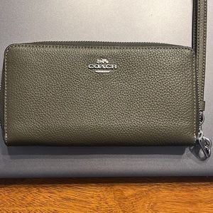 Coach large wallet with strap